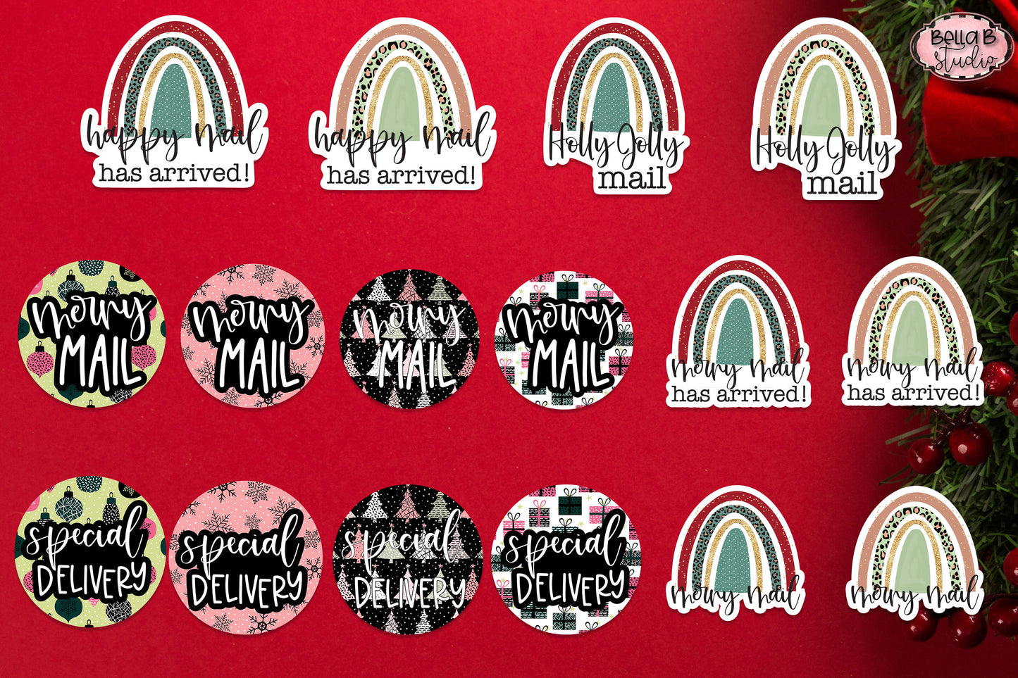 Christmas Stickers, Small Business Packaging Stickers