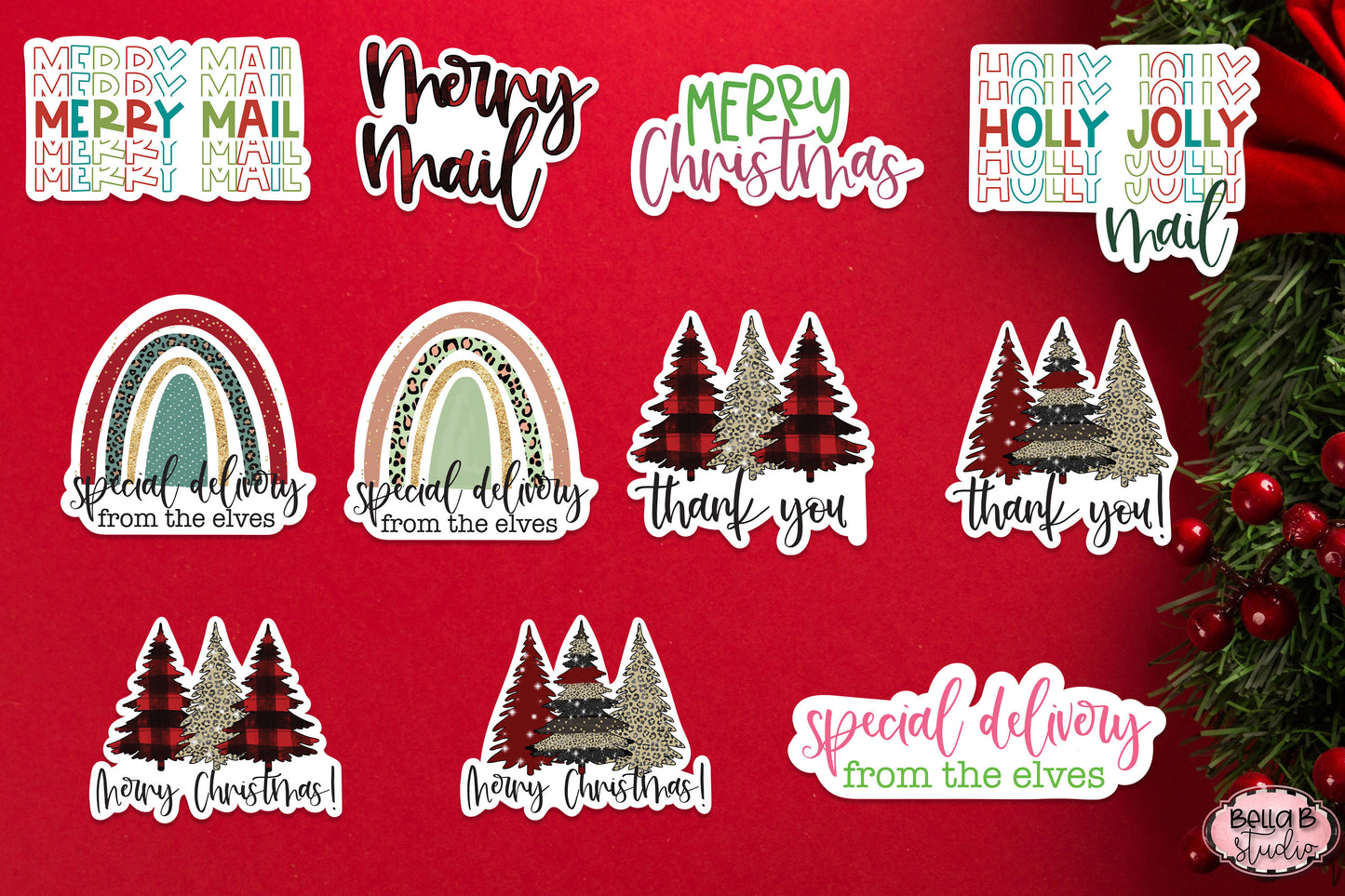 Christmas Stickers, Small Business Packaging Stickers