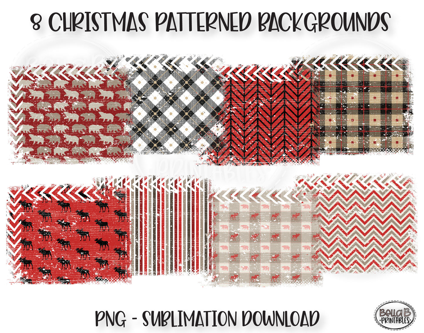 Christmas Sublimation Background Bundle, Backsplash