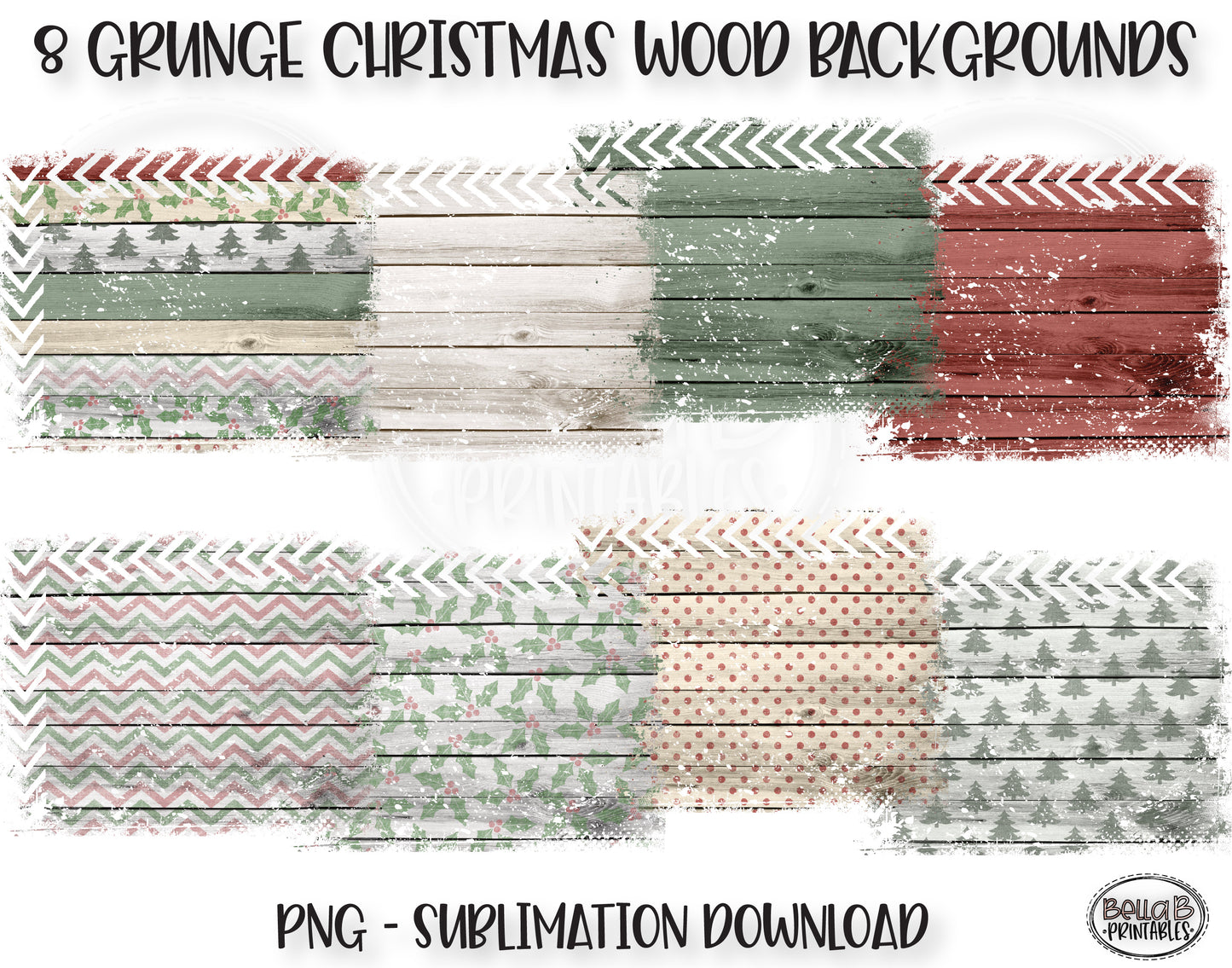 Christmas Wood Sublimation Background Bundle, Backsplash