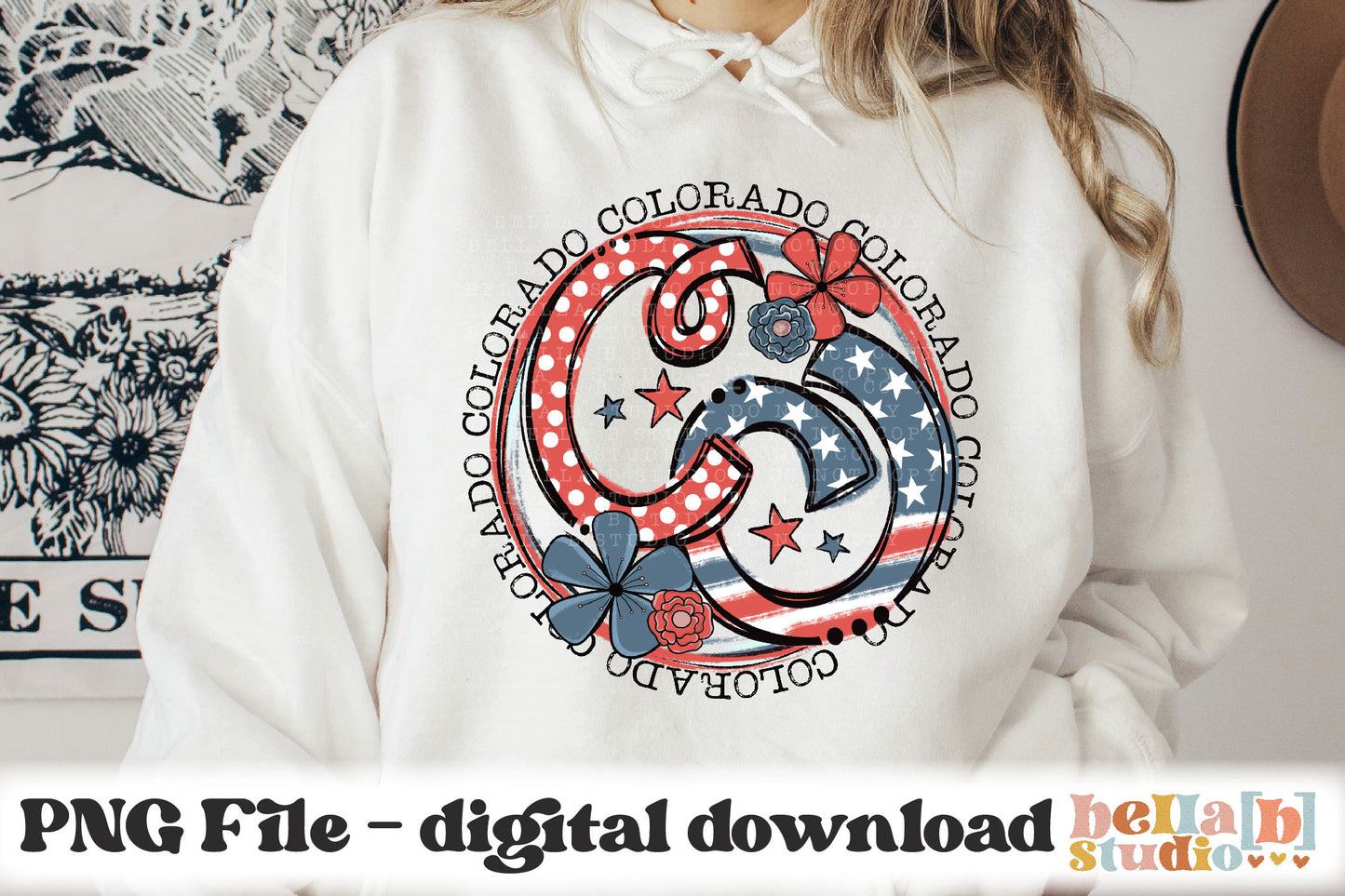 Colorado Retro Flowers PNG Design