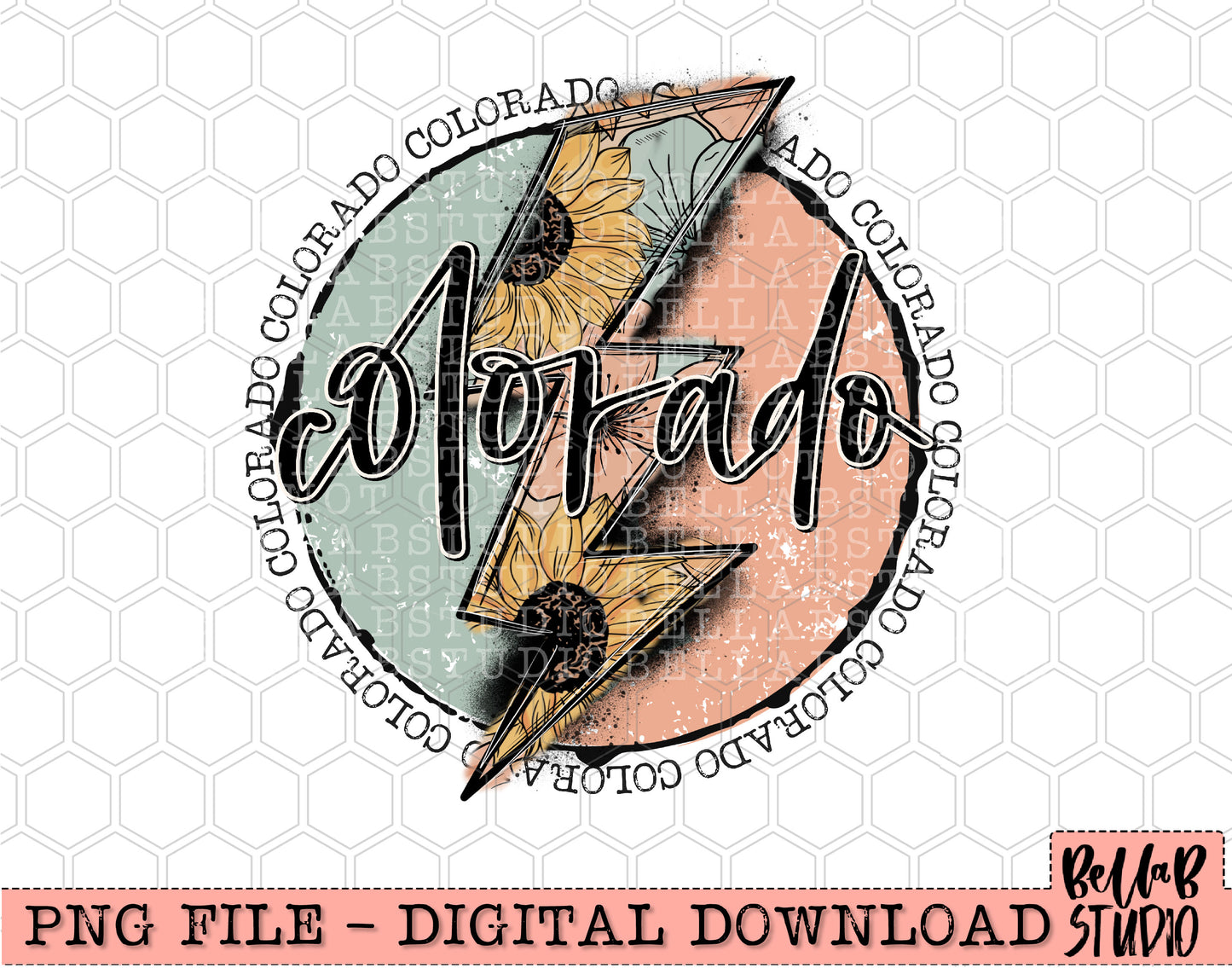 COLORADO Sunflower Bolt PNG Design