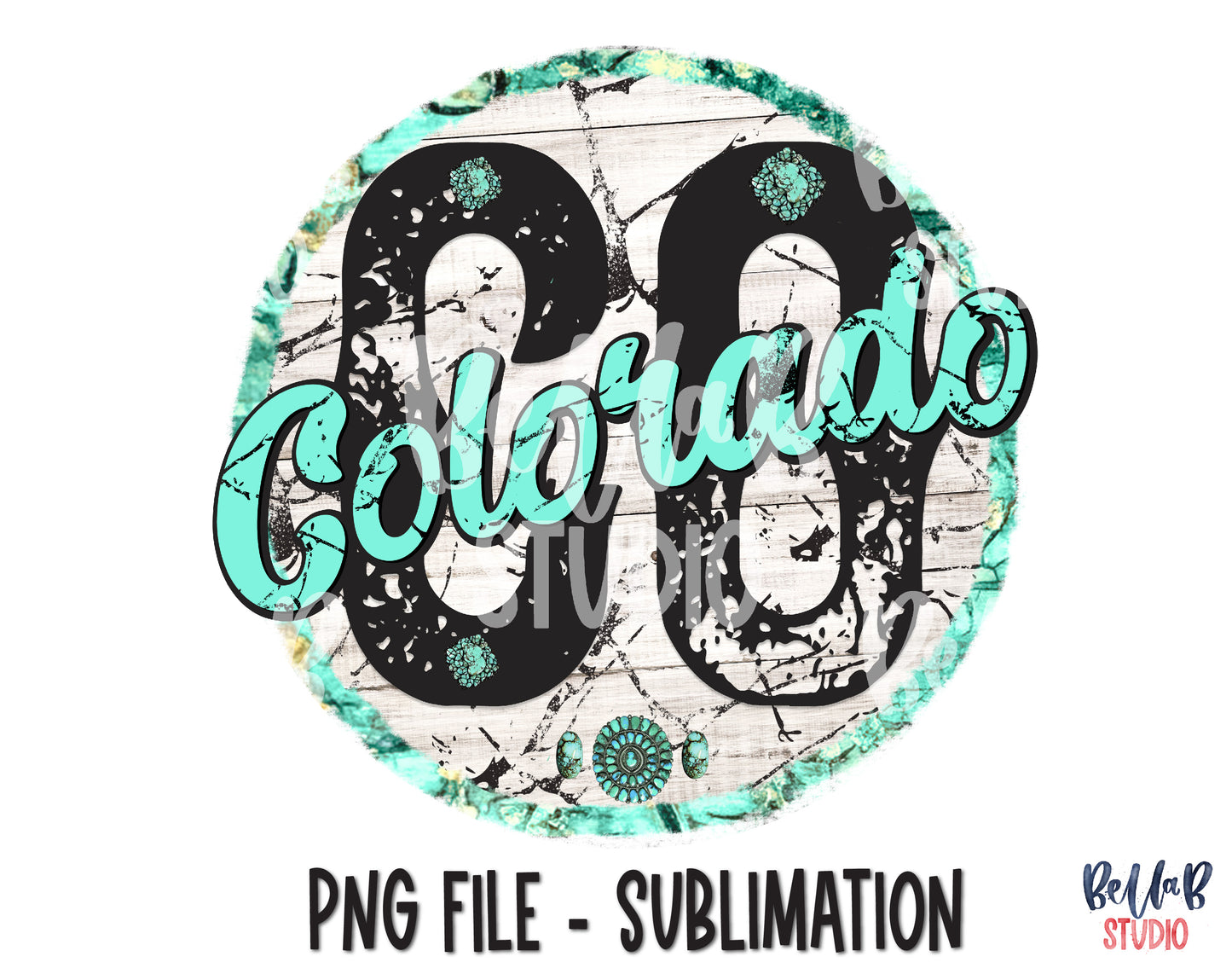 Colorado Turquoise Sublimation Design
