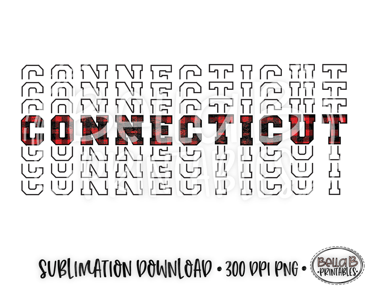 Connecticut State Sublimation Design, Mirrored State Design