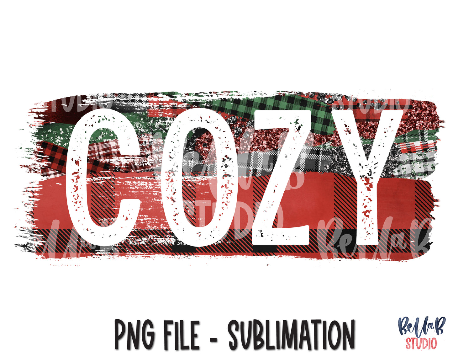 Buffalo Plaid COZY Sublimation Design
