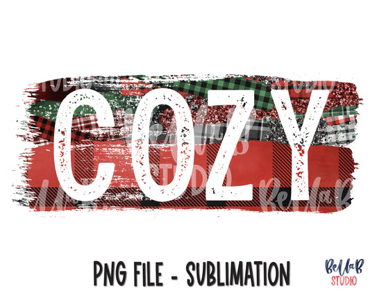Buffalo Plaid COZY Sublimation Design