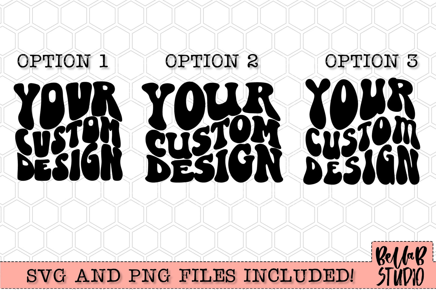 Custom Wavy Retro Stacked Letters PNG and SVG Design