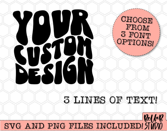 Custom Wavy Retro Stacked Letters PNG and SVG Design