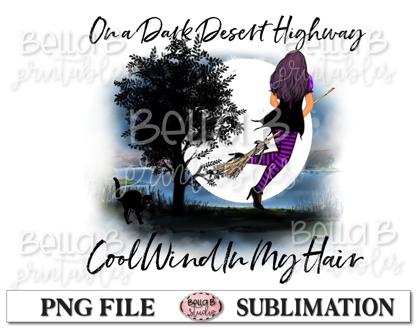 On A Dark Desert Highway Sublimation Design, Halloween