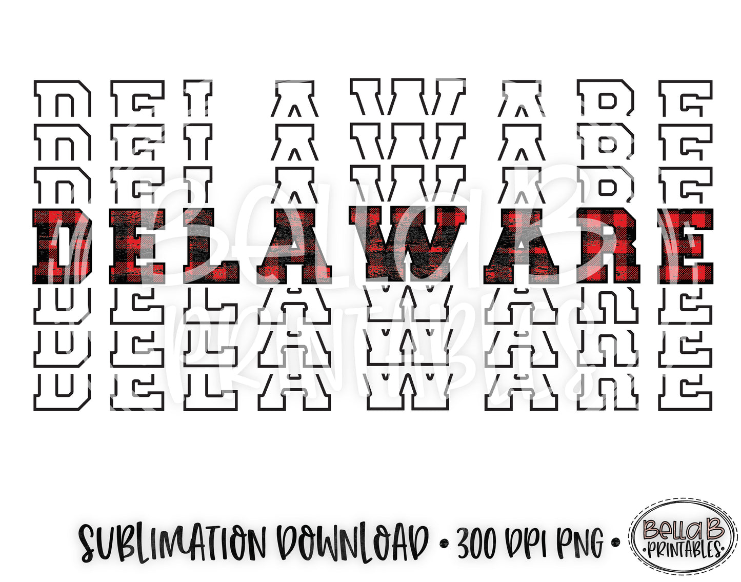 Delaware State Sublimation Design, Mirrored State Design