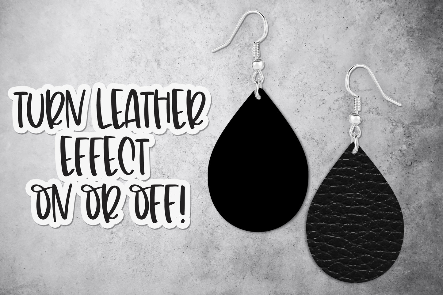 Faux Leather Earring Mockup, Smart Object PSD