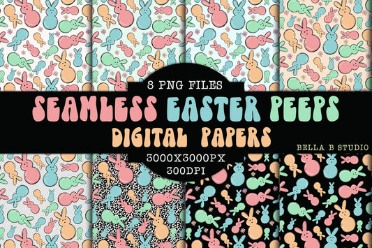 Easter Bunny Peeps Seamless Digital Papers