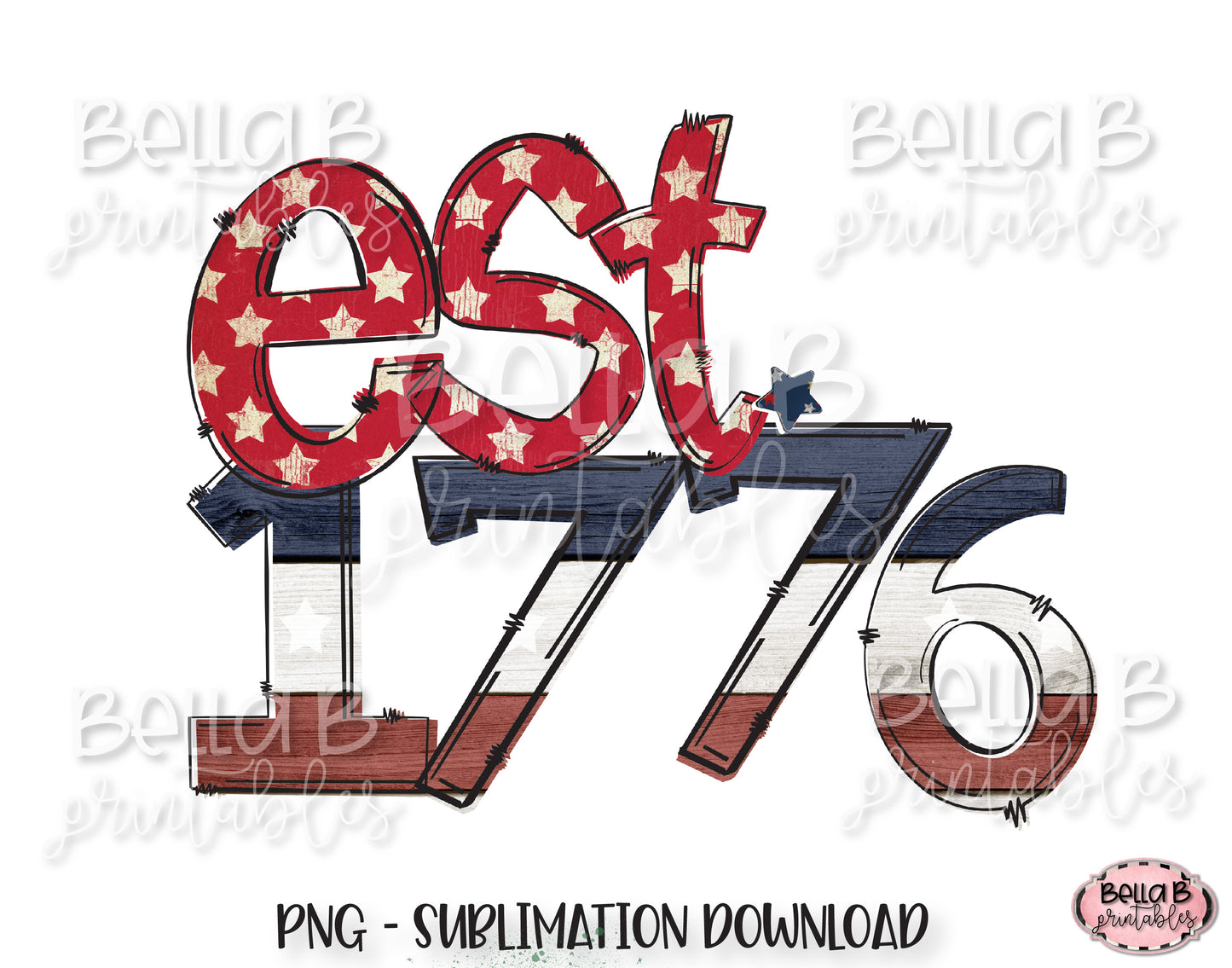 Est. 1776 Sublimation Design, USA, America PNG