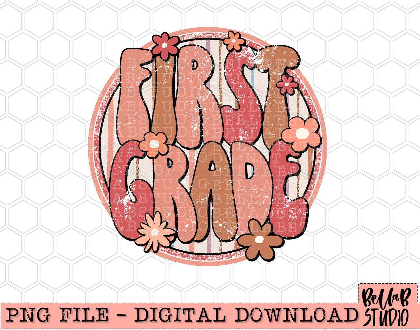 Boho Retro First Grade PNG Design