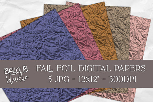 Fall Foil Digital Papers