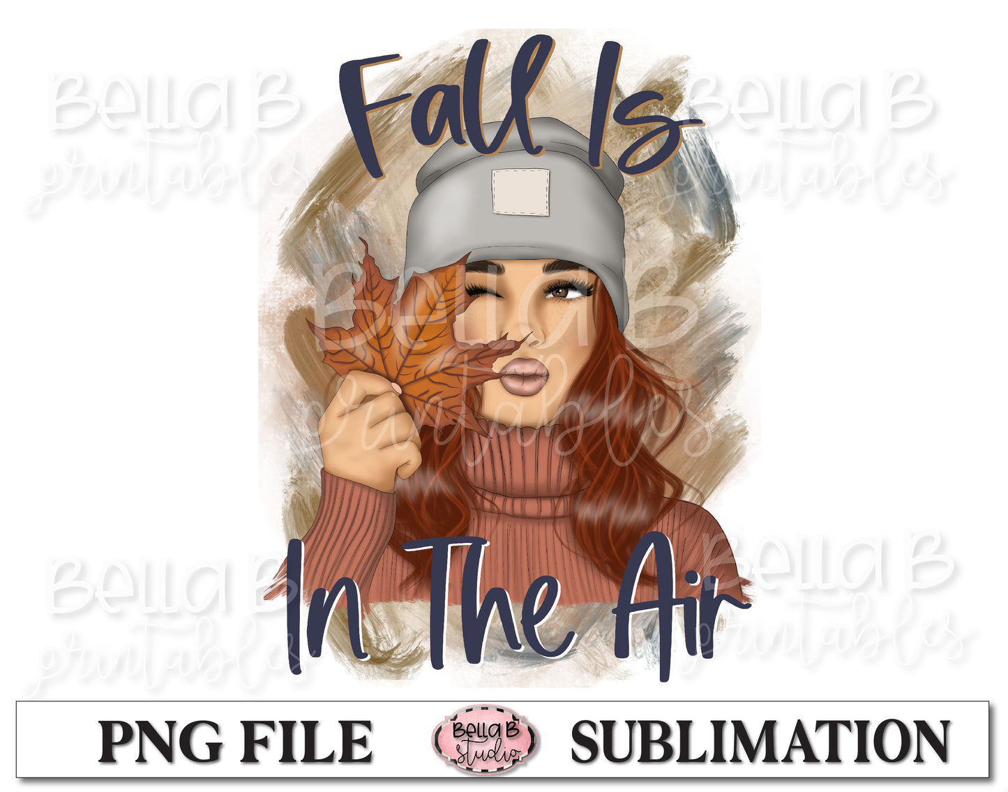 Fall Is In The Air Sublimation Design, Fall Girl