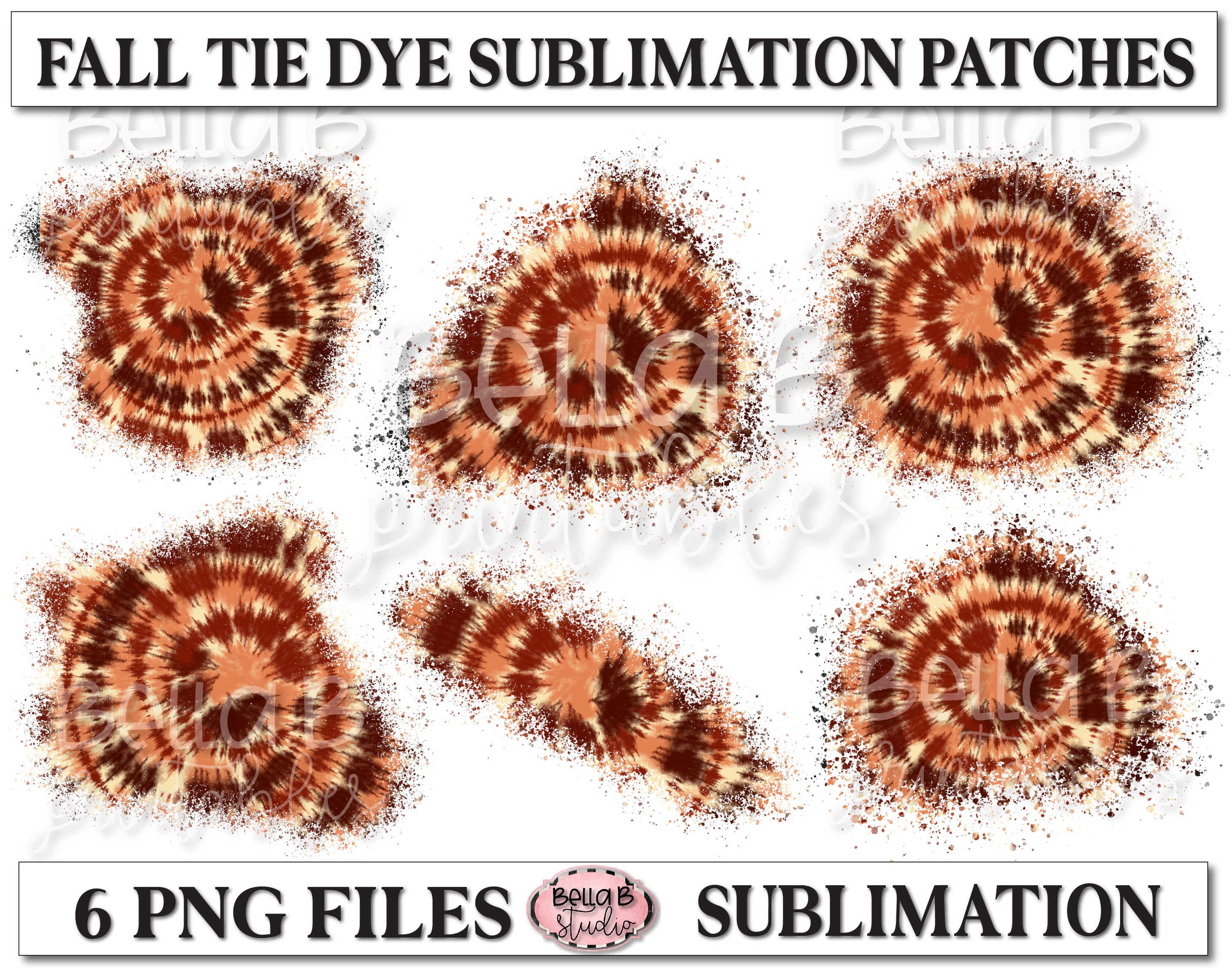 Fall Tie Dye Sublimation Patches - T Shirt Bleaching Patches – Bella B  Studio