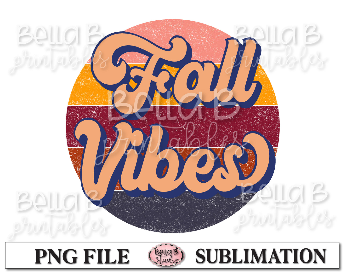 Retro Fall Vibes Sublimation Design