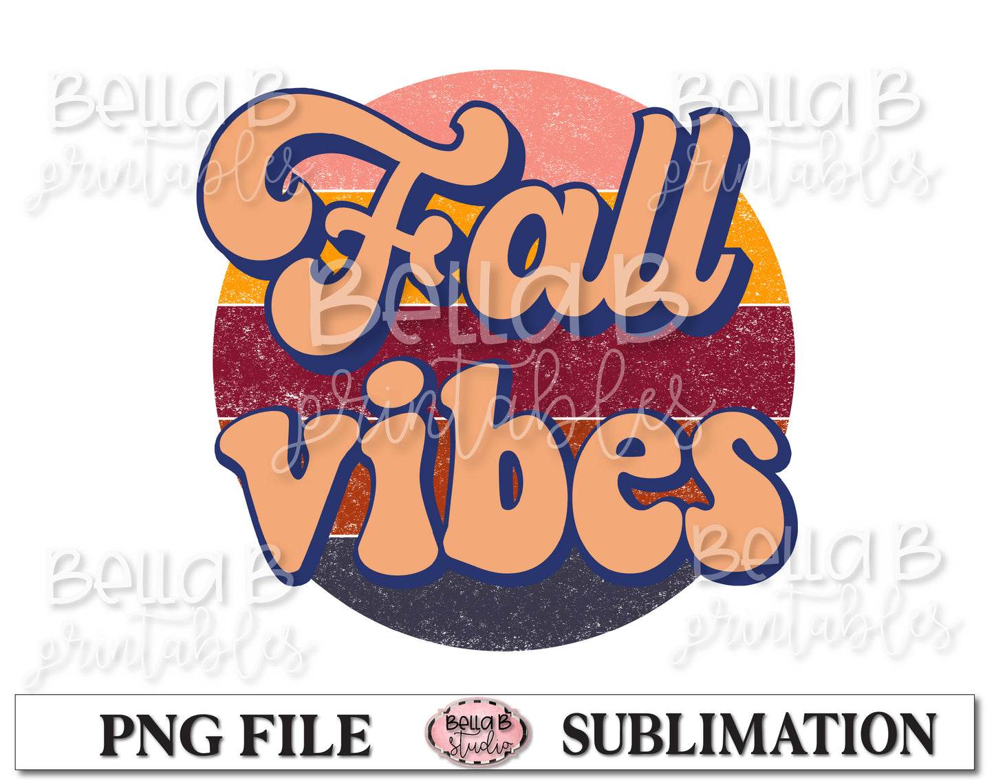 Retro Fall Vibes Sublimation Design