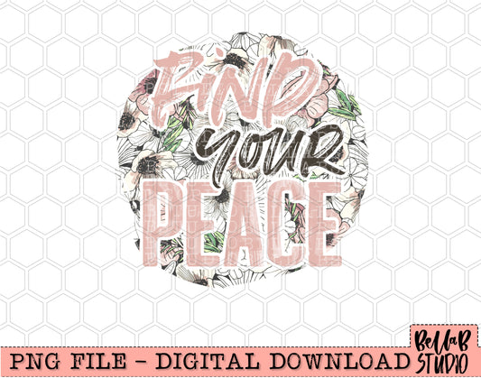 Find Your Peace PNG Design