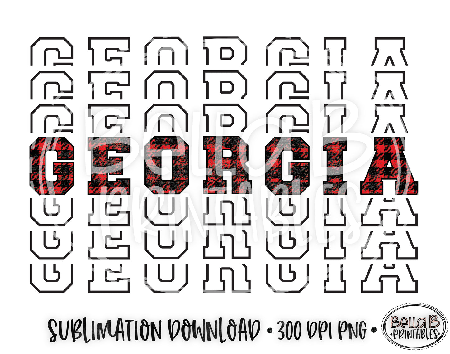 Georgia State Sublimation Design, Mirrored State Design