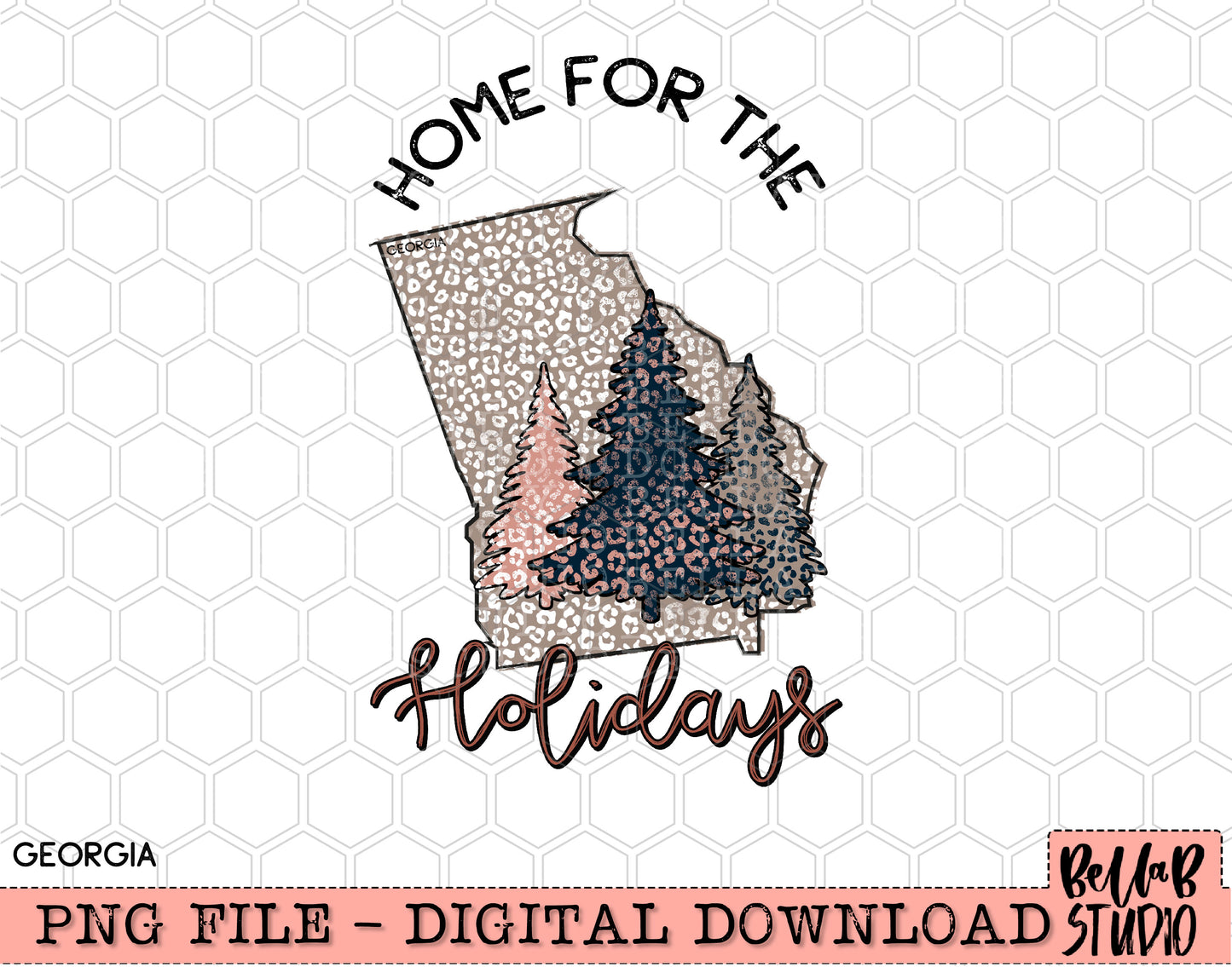 Home For The Holidays -Christmas Georgia PNG Design