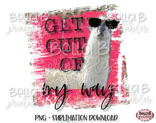 Funny Llama Sublimation Design, Get Out Of My Way