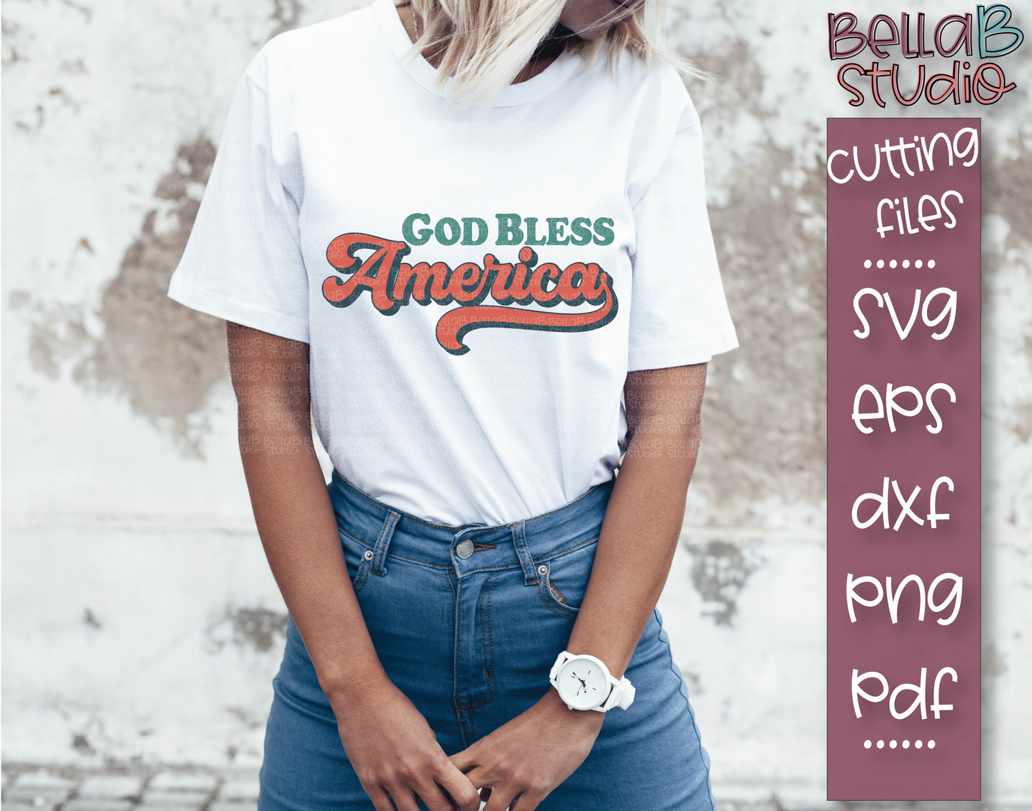 Retro America SVG File, God Bless America SVG