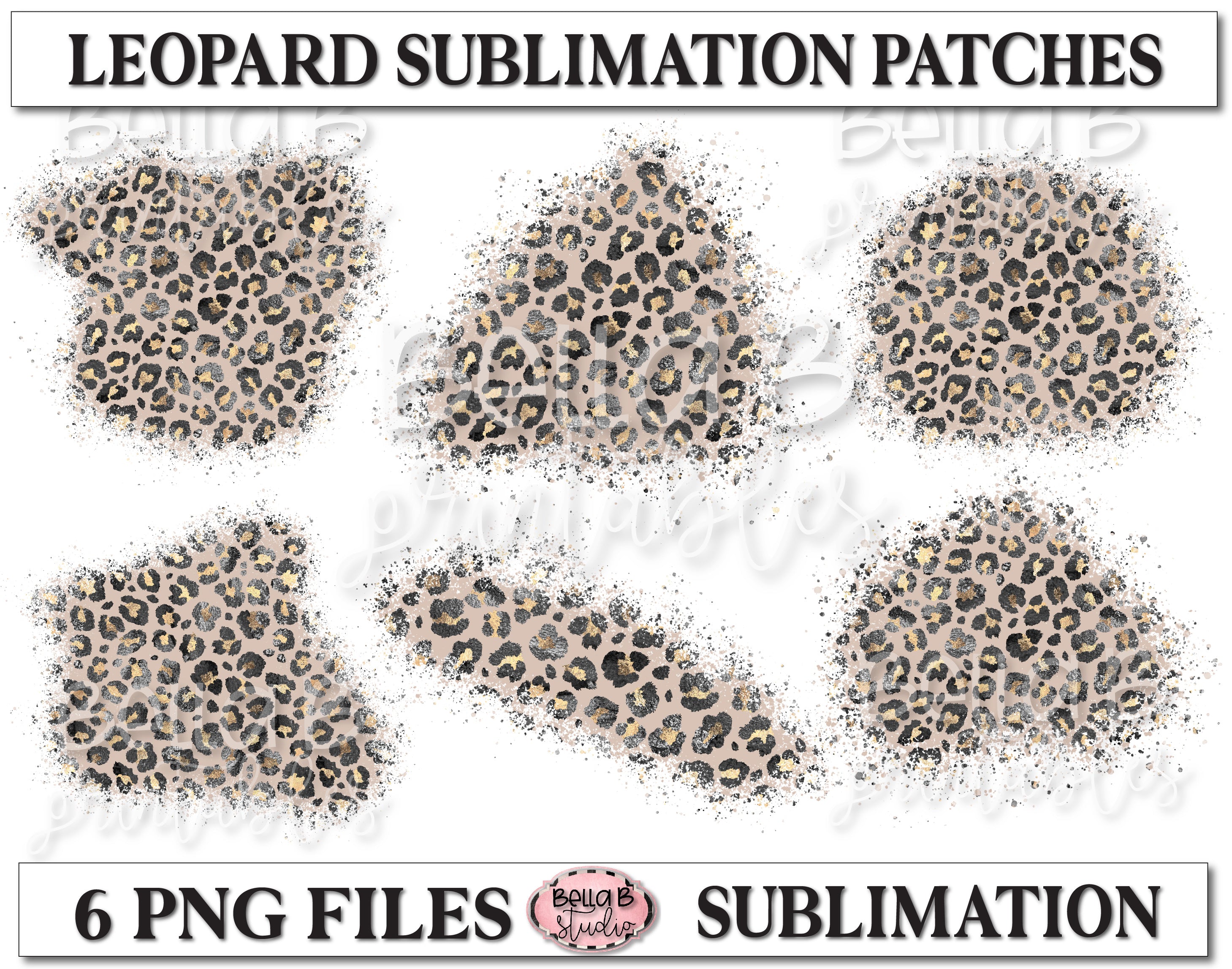 Glitter Leopard Sublimation Patches - T Shirt Bleaching Patches – Bella B  Studio