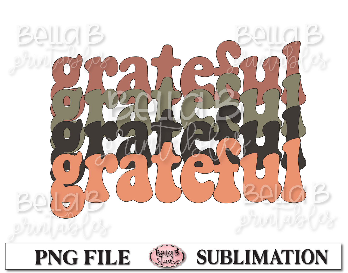 Retro Grateful Sublimation Design