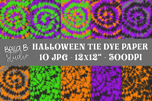 Halloween Tie Dye Digital Papers