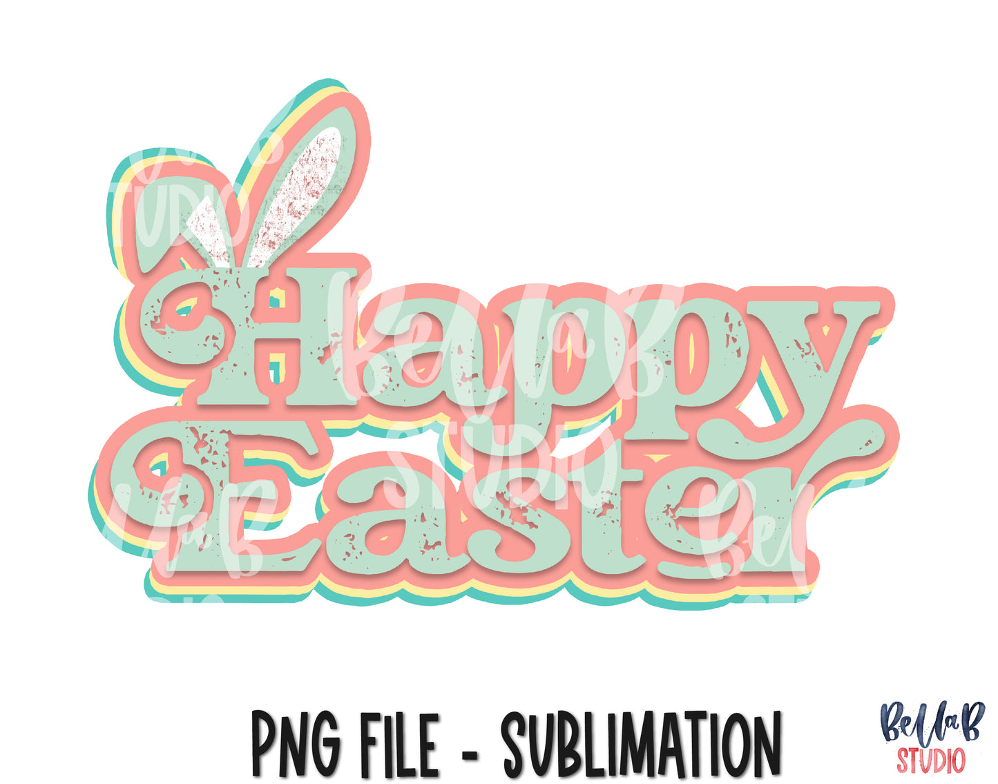 Retro Happy Easter Sublimation Design