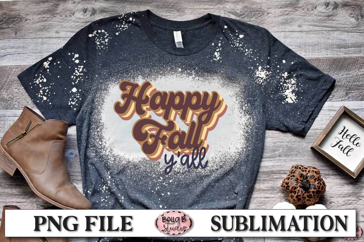 Retro Happy Fall Y'all Sublimation Design