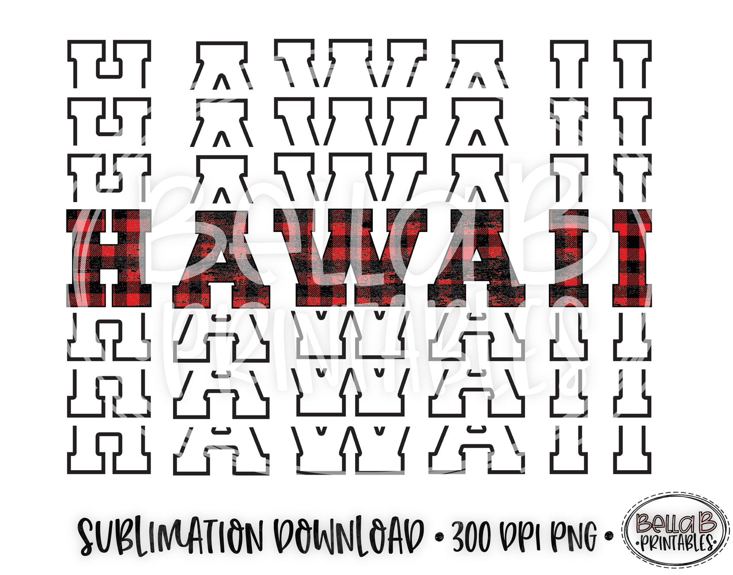 Hawaii State Sublimation Design, Mirrored State Design