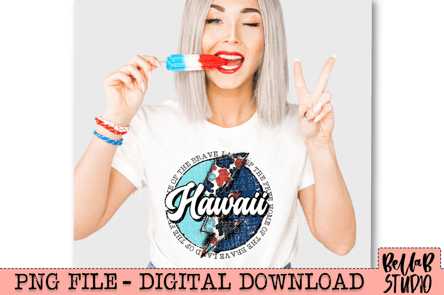 HAWAII Patriotic Bolt PNG Design