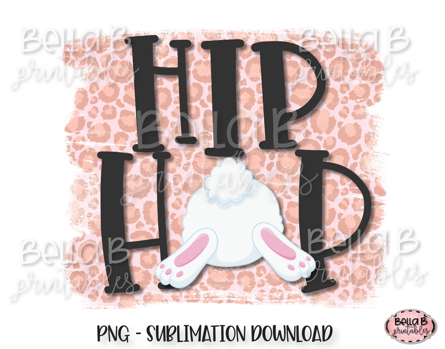 Easter Sublimation Design, Hip Hop, Bunny Tail