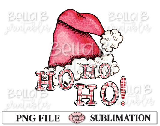 Ho Ho Ho Santa Hat Sublimation Design