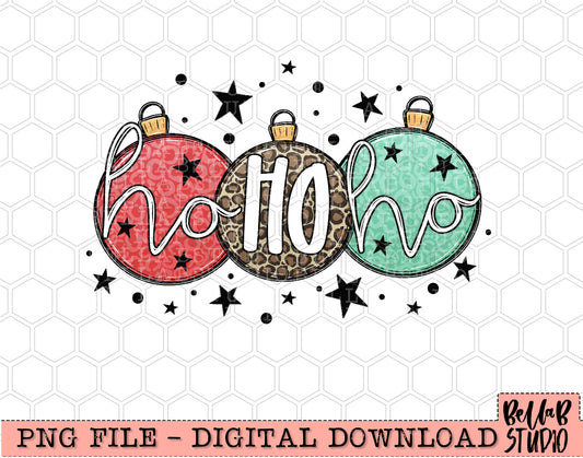 HO HO HO Christmas Ornaments PNG Design