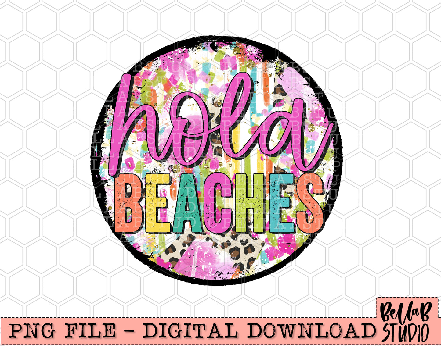 Hola Beaches Sublimation Design