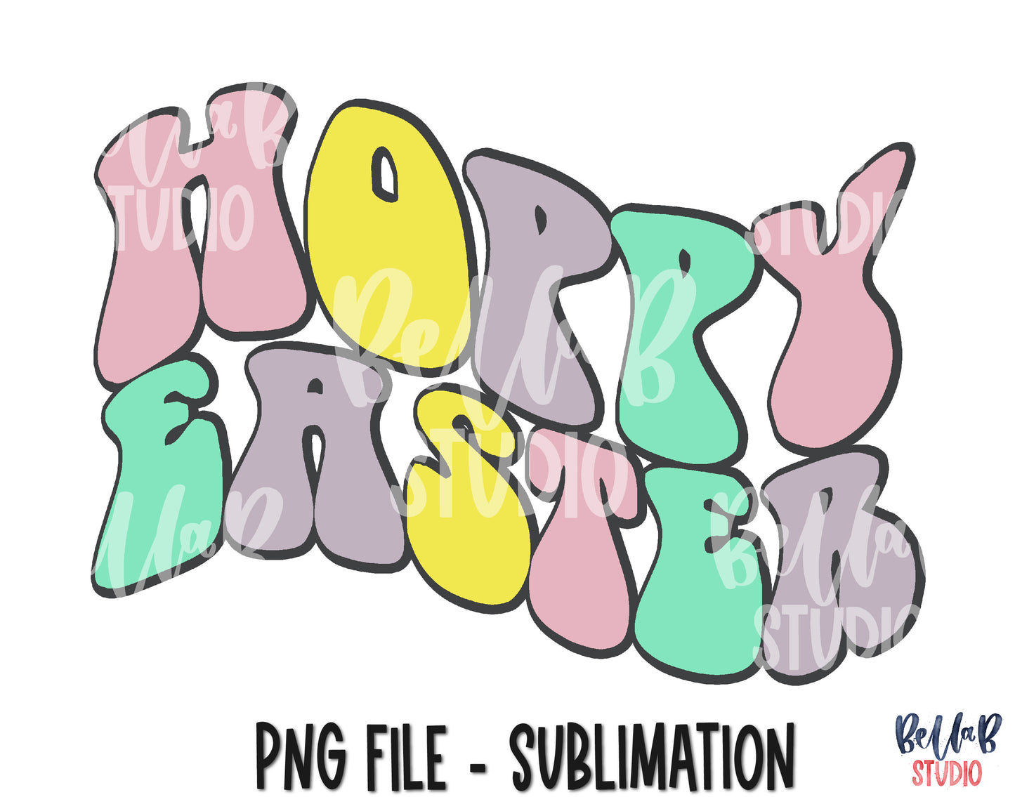 Retro Hoppy Easter Sublimation Design