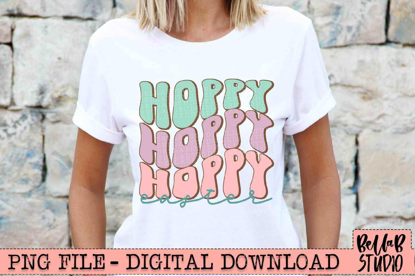 Retro Wave Hoppy Easter PNG Sublimation Design