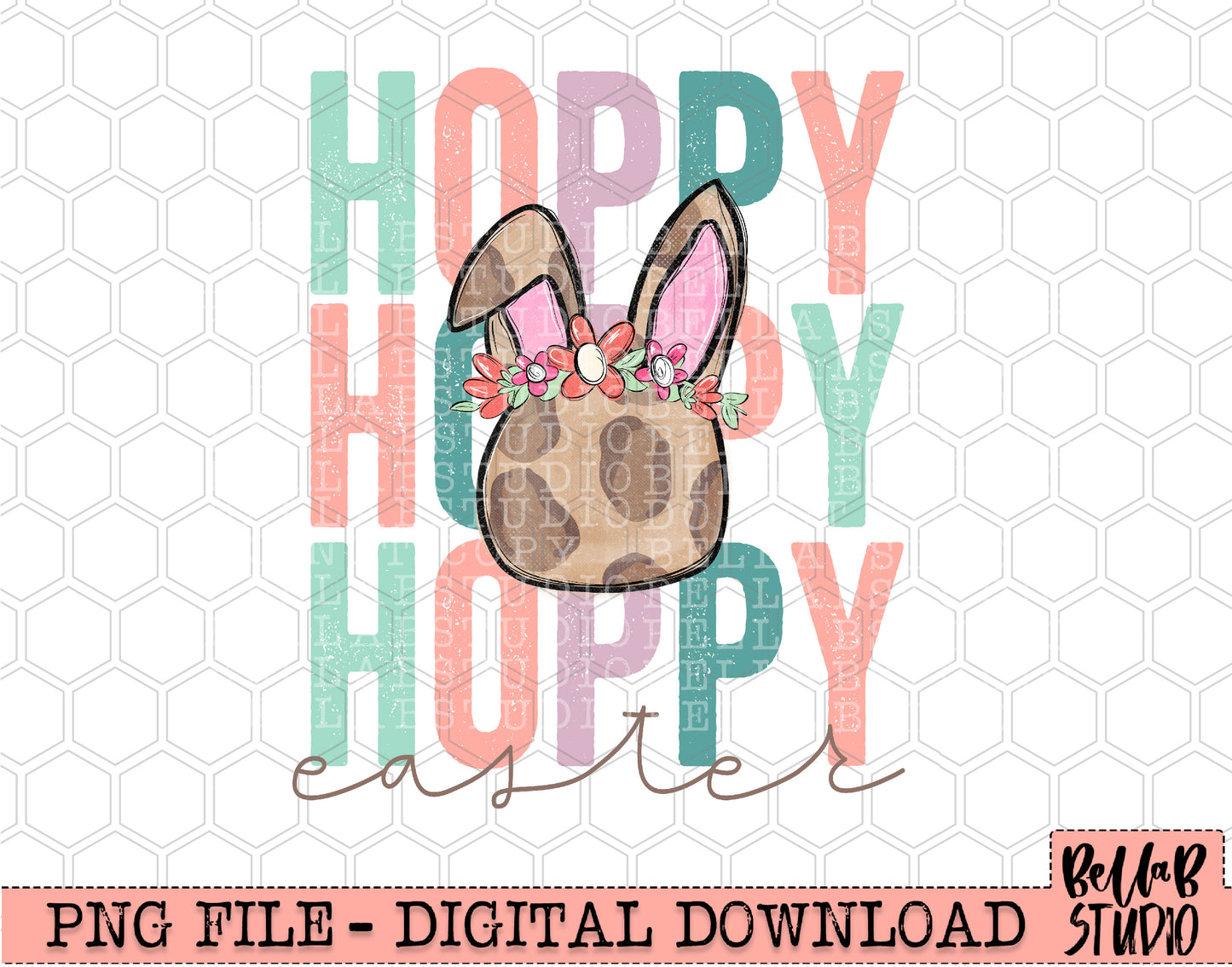 Hoppy Easter x3 PNG Sublimation Design