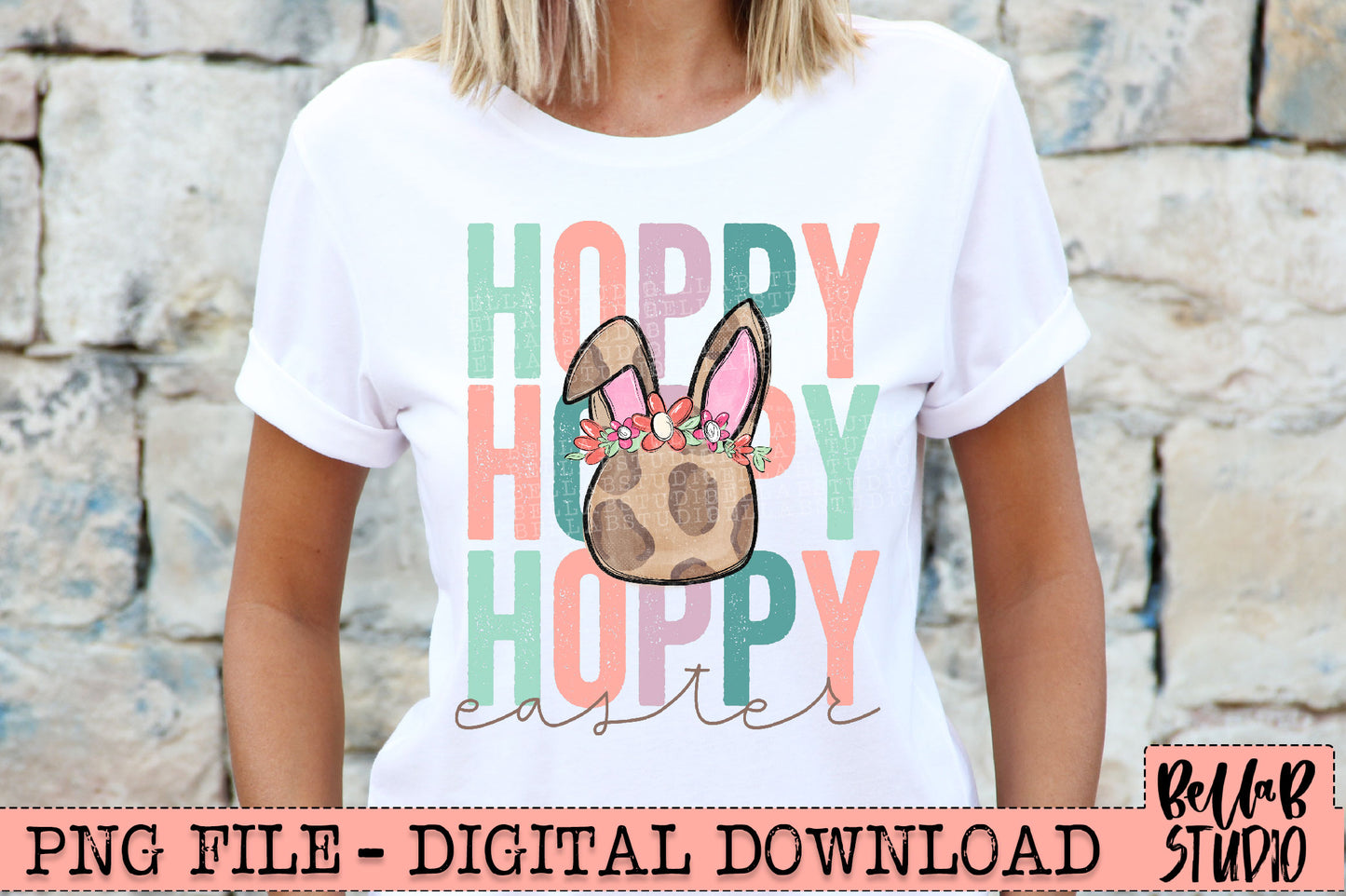 Hoppy Easter x3 PNG Sublimation Design
