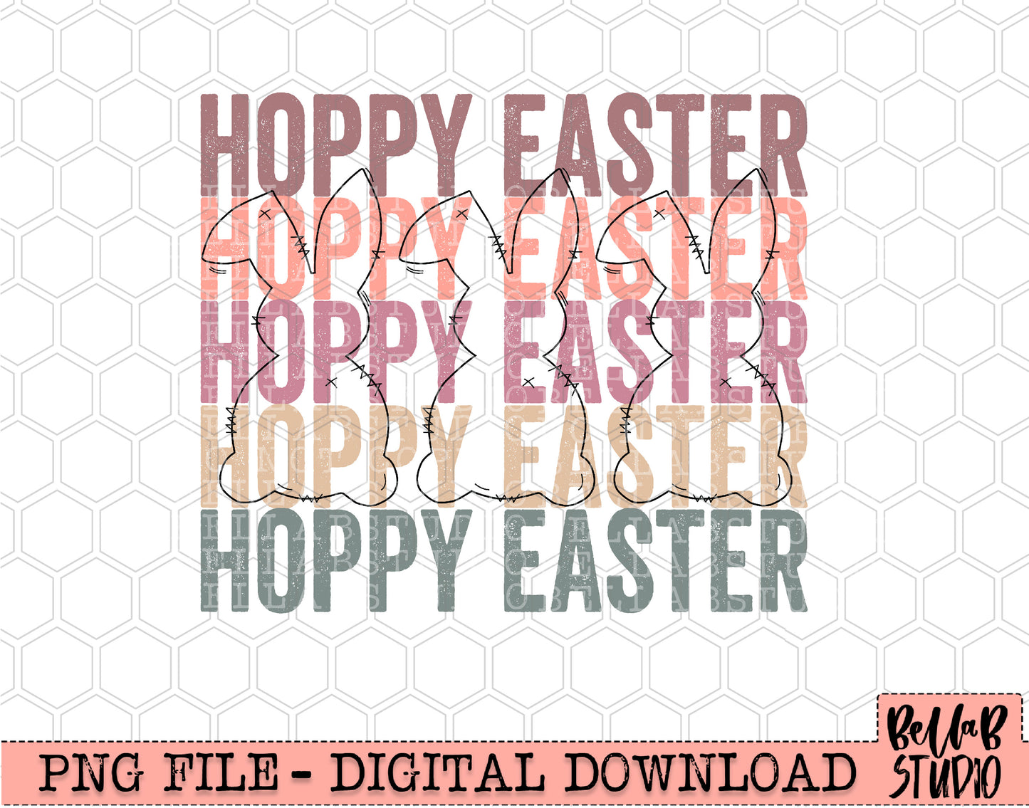 Hoppy Easter x5 PNG Sublimation Design