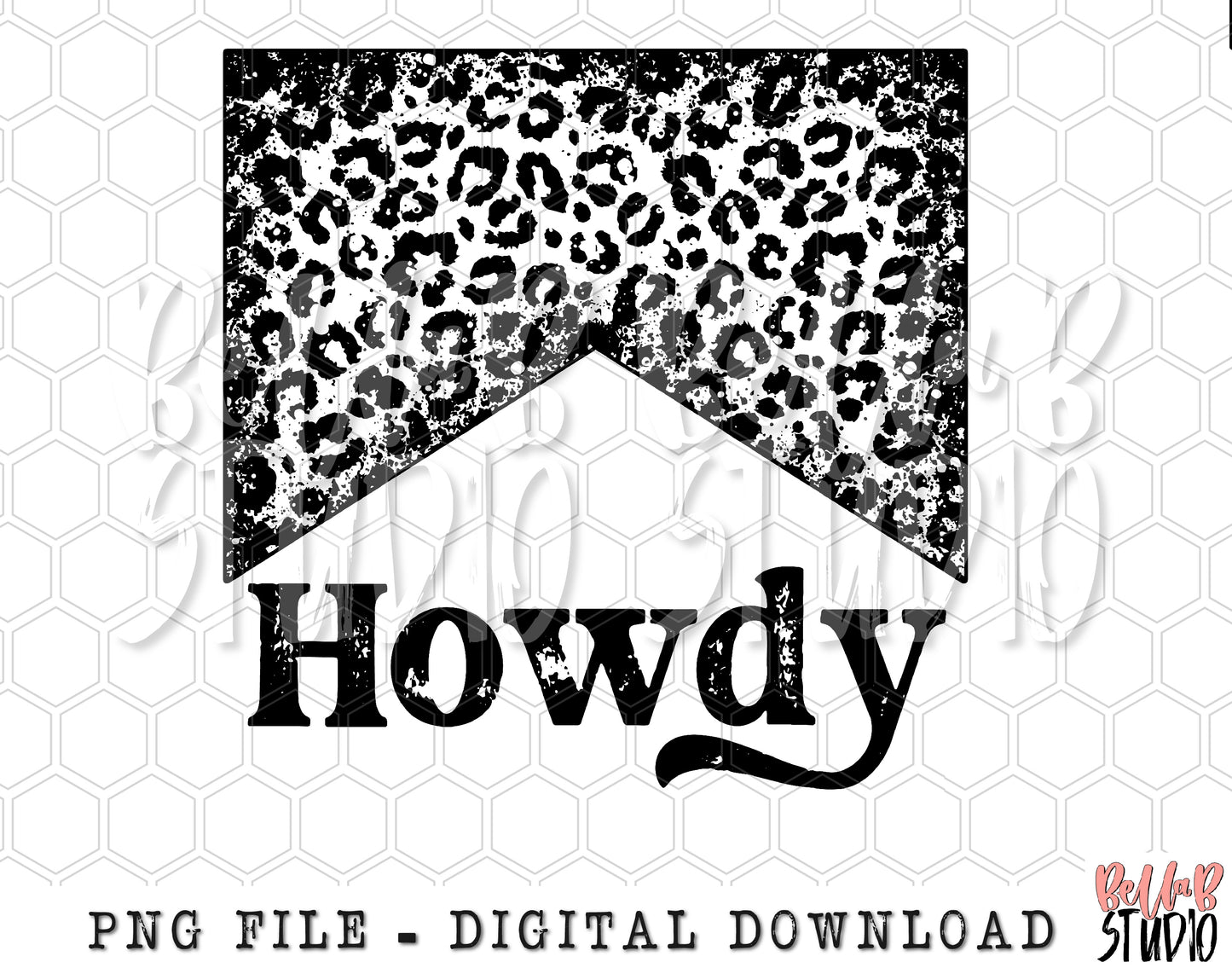 Howdy Distressed Leopard PNG Sublimation Design