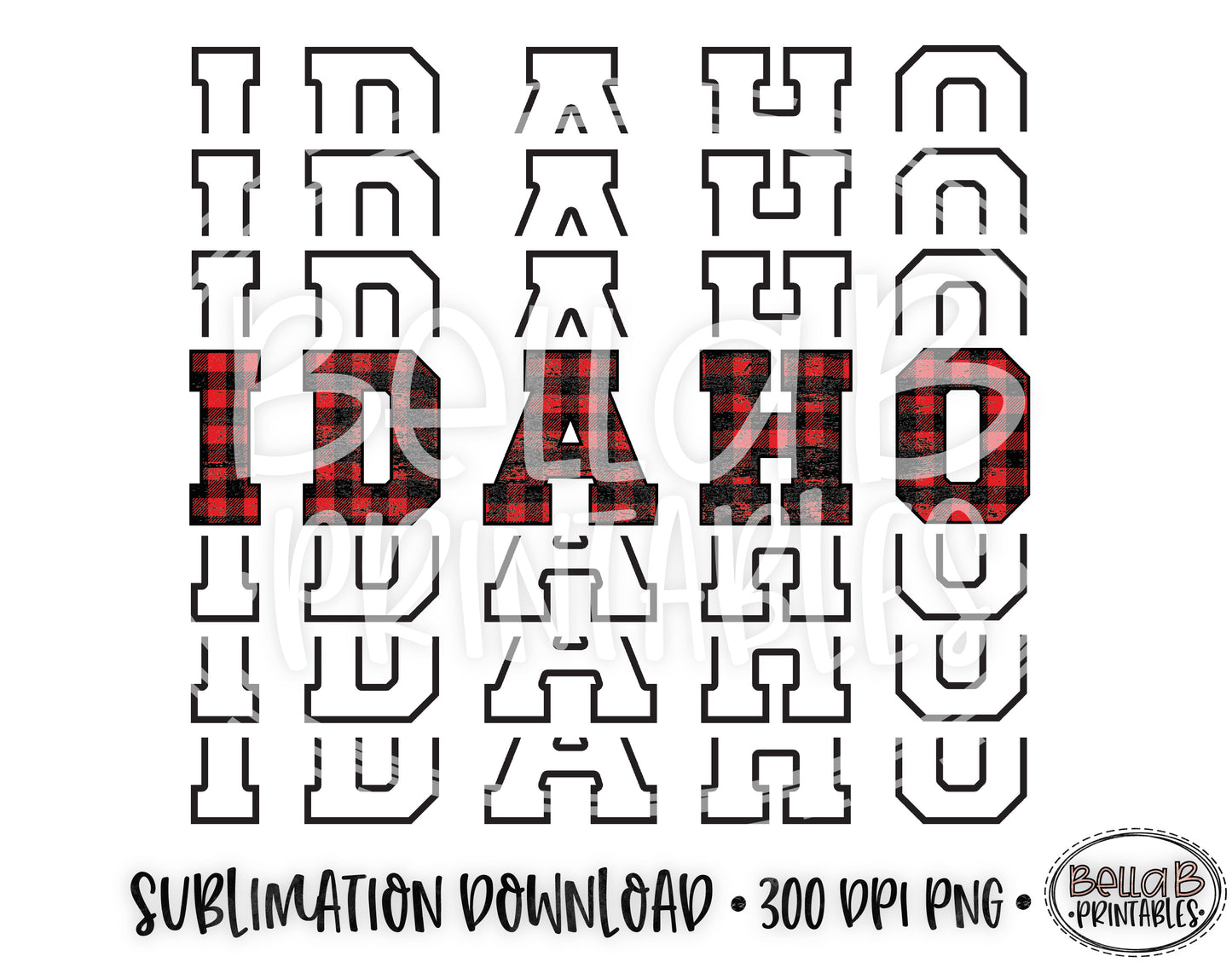 Idaho State Sublimation Design, Mirrored State Design