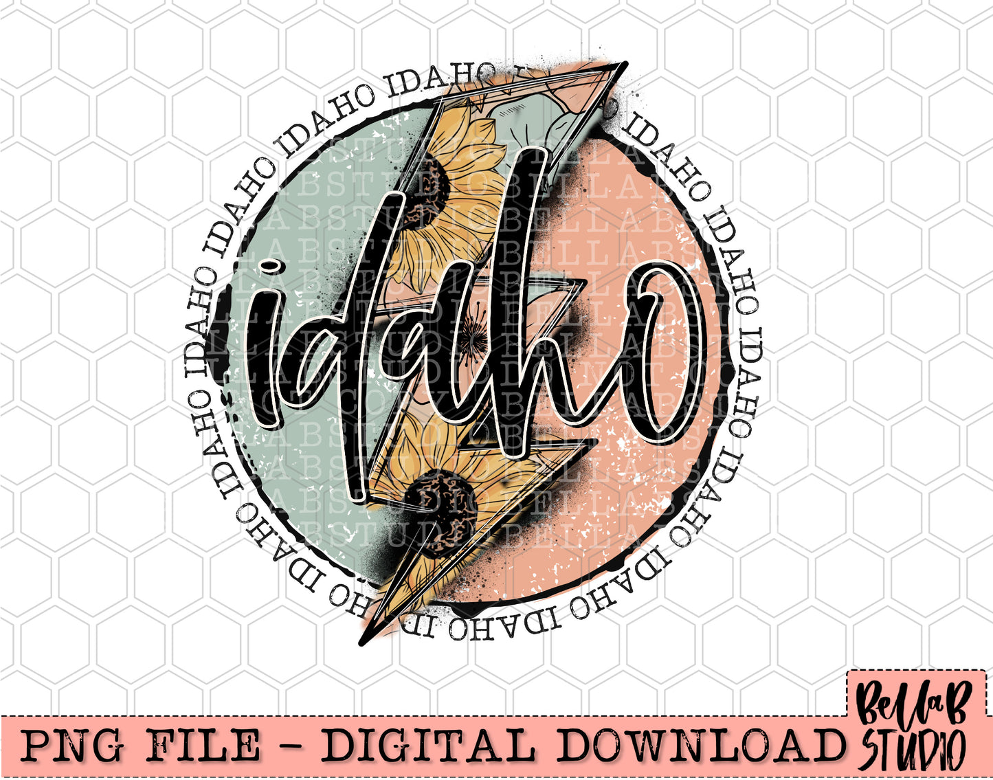 IDAHO Sunflower Bolt PNG Design