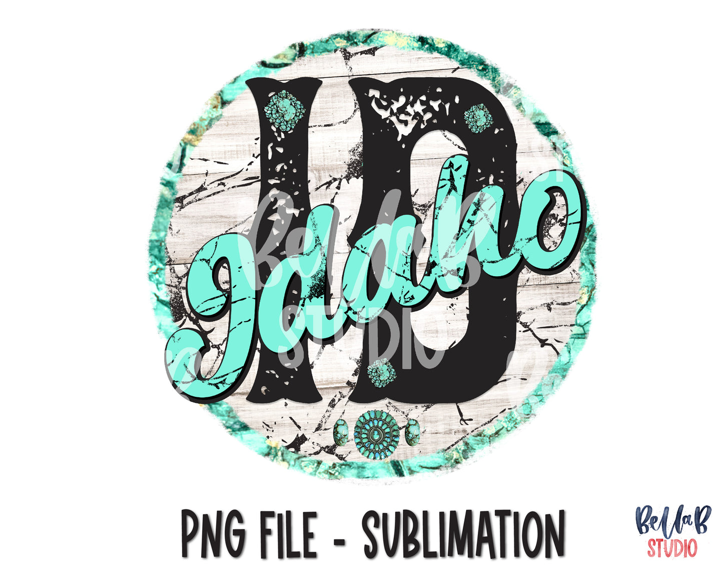 Idaho Turquoise Sublimation Design