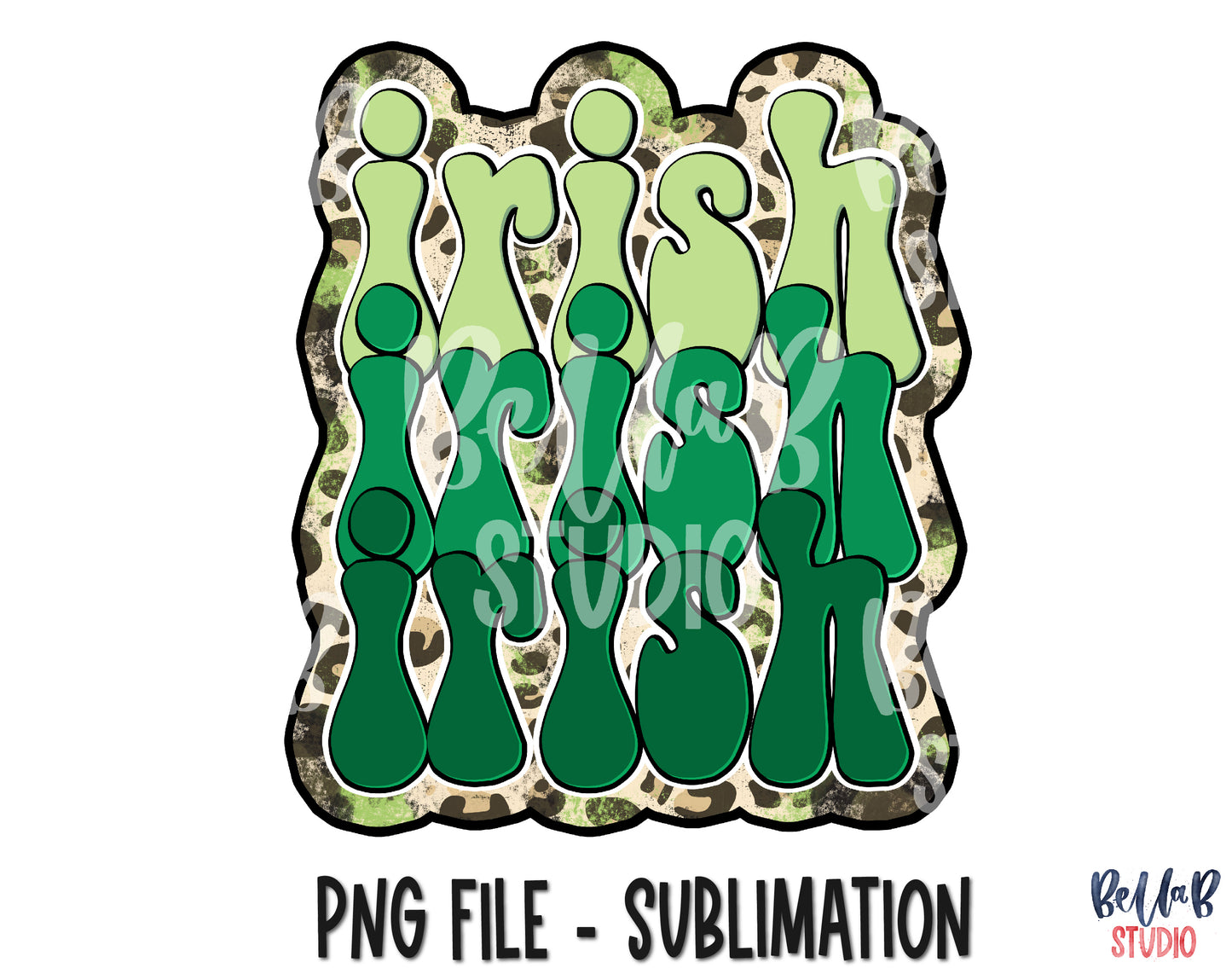 Leopard Retro Irish Sublimation Design