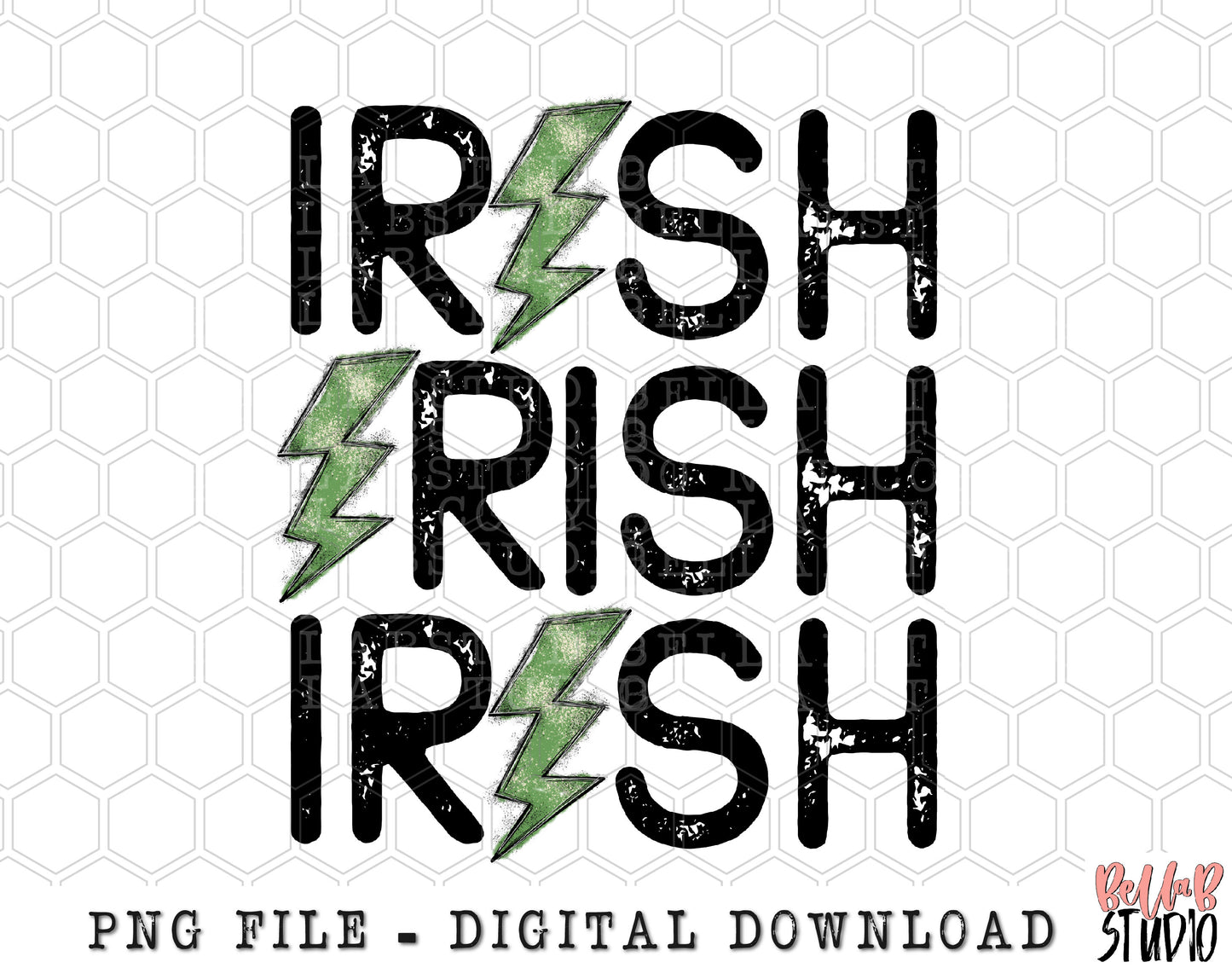 Irish x3 Lightning Bolt PNG Sublimation Design